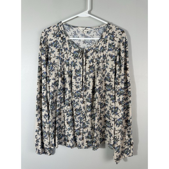 Lucky Brand Tops - Lucky Brand Top Womens Medium Floral Pintuck Peasant Cottage Sleeve Read